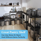 Expandable Metal Storage Shelves, 110LBS Heavy Duty Shelving Units and Storage for Pots Pans Small Appliances, Adjustable Metal Storage Shelf Organizer Rack for Kitchen Cabinets Closet Pantry Garage - Image 6