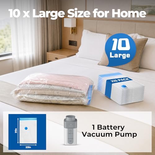ETENWOLF 10 Large Vacuum Storage Bags for Travel with Wireless Pump - Image 2