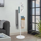 Freestanding Scarf Organizer, Metal Spiral Scarf Holder with 30 Rods, Commercial Hijab Organizer 67" Height, Belt Pants Hanger for Clothing Store Home, Space Saving Shelves (White) - Image 5