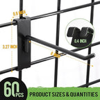 60 Pcs Gridwall Hooks, 8 Inch Grid Wall Hook Display for Gridwall Panels - Image 2