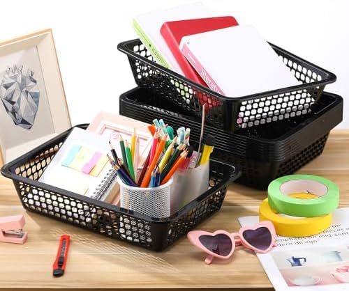 16 Pack Paper Basket,Black,14 X 10 X 3 Inch,Classic - Image 6