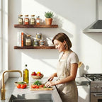 Organic Wavy Edge Floating Shelves,Hidden Brackets,2 Pack 24 in - Image 2
