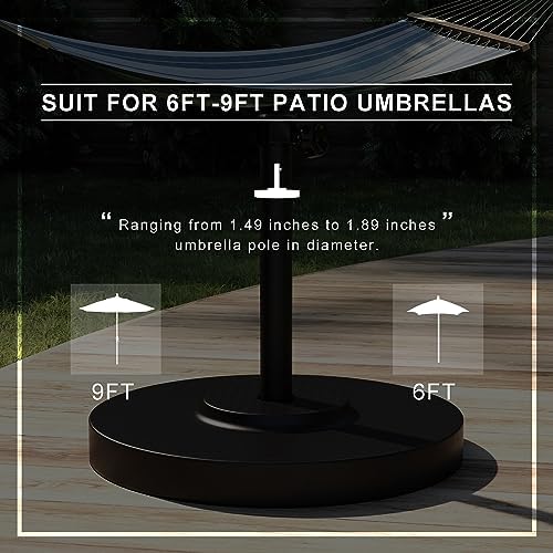 California Umbrella 50 lbs. Round Concrete Weighted Powdercoated Steel Umbrella Base, Black Frame, One Size , CFMT160-Black - Image 3