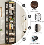 Tribesigns 78.7 Inch Tall Skinny Narrow Bookshelf Bookcase, Brown - Image 6