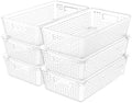Simple Houseware Stackable Plastic Woven Basket Organizer, 6 Pack, Clear by SimpleHouseware