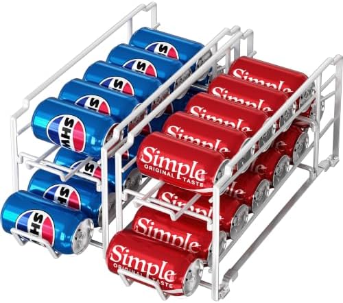 Simple Houseware 2-Pack Stackable Beverage Soda Can Dispenser Rack, White by SimpleHouseware