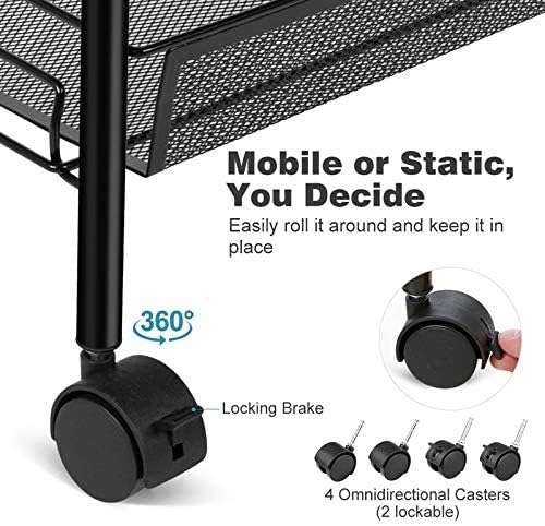 JANE EYRE Rolling Utility Storage Rack Cart on Wheels, Trolley Carft cart, Multi-Purpose Organizer Shelf (Black, 4 Tier)… - Image 6