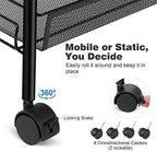 JANE EYRE Rolling Utility Storage Rack Cart on Wheels, Trolley Carft cart, Multi-Purpose Organizer Shelf (Black, 4 Tier)… - Image 6