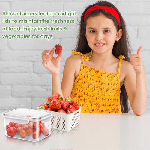 6 Pack Fruit Storage Containers for Fridge Produce Saver Veggie Container - Image 4