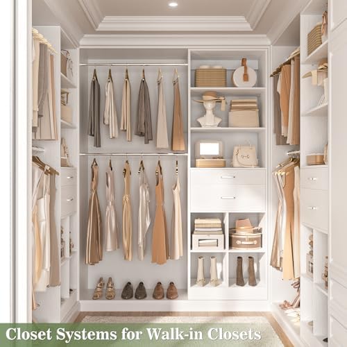 Besiost Closet System, Closet Organizer System with Smart Sensor Lights, Enclosed storage volume: 2.58 ft³, White - Image 2