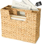 Chi An Home Wicker Magazine Basket Water Hyacinth Handwoven Magazine Holder by ChiAnHome
