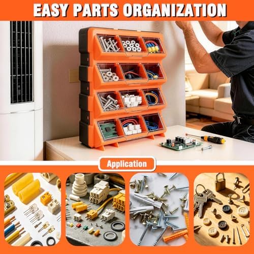 Tool Box Organizer,12-Compartment Portable Small Parts Organizer - Image 3