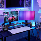 Dual Monitor Riser, Acrylic Monitor Riser with Keyboard Storage, Adjustable Angle & Length Computer Monitor Stand, Wide Desk Shelf for Top of Desk for Home Office_Wood Look - Image 2