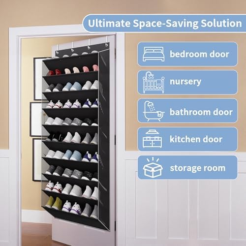TAHAVICE 10-Tier Over The Door Shoe Organizer, Heavy Duty Hanging Storage - Image 7