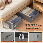 XXXXL 125L Under Bed Storage, Storage Containers with Support & Clear Lid, Support Frame, Underbed Storage Bins for Clothes, Shoes, Blankets, and Toys 2 pack - Image 4