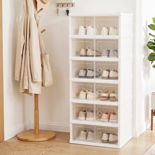 GIANTEX 6-Tier Shoe Rack Organizer, Folding Shoe Storage Boxes, No-Assembly - Image 3