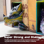 Dragon Bookends Ornaments, Gothic Fantasy Bookends, Book Lovers Unique Resin Shelf Holder Set, Functional Resin Animal Statue Sculpture Book Holder for Home Office Bookshelf（Gold） - Image 5