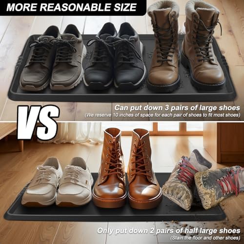Azadx Rubber Boot Tray, Shoe Trays for Entryway, Versatile Boot Mat Tray - Image 3