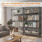 Homdox 5-Tier Adjustable Metal Storage Shelves, Space-Saving Corner Rack for Kitchen, Pantry, Office, Garage, Books & Plants, 18"x72"x72", Black - Image 6