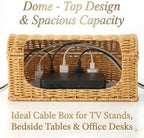 Large Rattan Cable Management Box, Decorative Large Power Strip and TV Box - Image 4