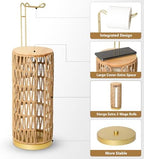 Trongee Freestanding Toilet Paper Holder with Storage,Goldn Handmade Woven Toilet Paper Roll Holder Stand,3 Rolls of Tissue Holder for Bathroom,Rattan Sturdy Boho Bathroom Toilet Paper Storage - Image 4