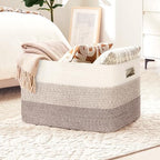 86L Large Woven Laundry Basket Hamper with Handles, Gradient Brown - Image 4