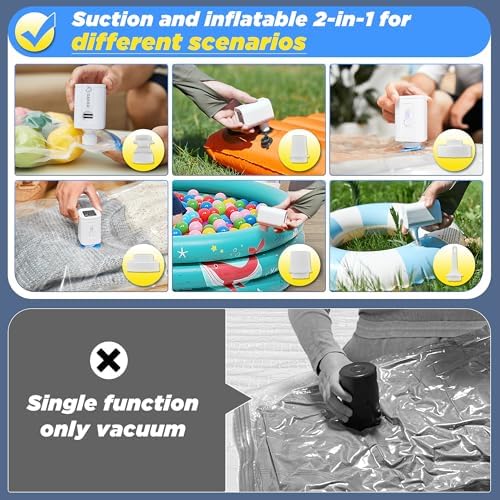 Saker Vacuum Storage Bags with Electric Pump, Space Bags Vacuum Storage Bags, 2-in-1 Pumping and Inflation, 15 Pack (3 Jumbo,3 Large,3 Medium,3 Small,3 Roll Up Bags) for Clothes, Bedding, Travel - Image 3