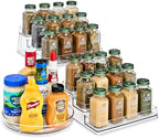 Sorbus Pantry Spice Organizer Set, 3-Tier Seasoning Organizer for Cabinet (2 Pack) and Lazy Susan Spice Rack Turntable 9-Inch, Spice Organization for Cabinet, Condiment Organizer Pantry & Refrigerator by Sorbus