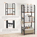 Snughome Towel Rack Free Standing 3-Tier M-Shaped Detachable Dividers, Metal Towel Storage Shelf for Bathroom, Pool Towel Rack Holder, Space-Saving Storage Organizer, Modern Bath Towel Storage Holder - Image 6
