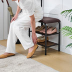 Gewudraw 3-in-1 Freestanding Coat Rack Stand with Shoe Bench for Entryway - Image 7