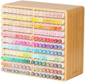 walowalo Markers Organizer Hold 176 Markers Birthday Gifts Bamboo Pen Holder Art Supply Pencil Alcohol Storage Organizer 22 Compartments All-in-One Marker Storage for Home Office Desk Classroom by walowalo