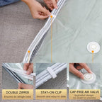 Vacuum Storage Bags with Electric Air Pump, 20 Pack (5 Jumbo, 5 Large, 5 Medium,5 Small) Space Saver Bag, Space Saver Bag, Vacuum Sealer Bags for Clothes, Blanket, Duvets, Pillows, Comforters, Travel - Image 6