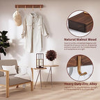 Wall Mounted Coat Rack, Metal Wood with 4 Hooks - Image 4