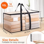 BlissTotes Moving Bags, 93L 10-Pack Storage Bags, Moving Boxes - Image 2