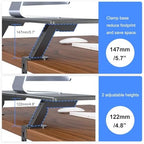 suptek Clamp-on 32 Inch Dual Monitor Desk Mount Riser Shelf Computer Stands for 2 Monitor,Laptop,Printer, Notebook,32.2” x 7.8” x 5.7” - Image 3