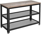 VASAGLE 3-Tier Shoe Rack, Storage Bench with Metal Mesh Shelves and Seat by VASAGLEbySONGMICSHOME