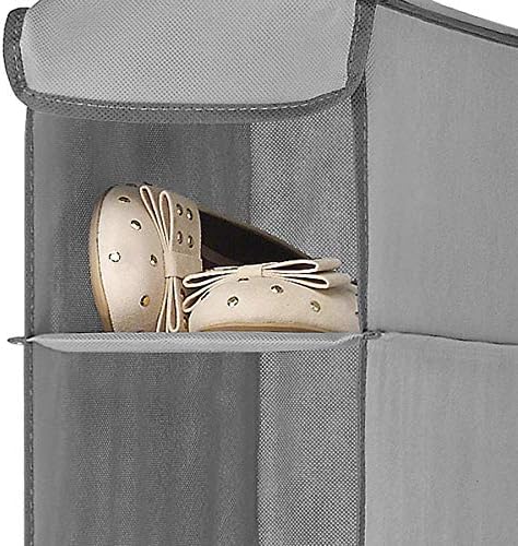 Whitmor 8 Section Hanging Shoe Organizer | Grey | For Closet | No Floor Space Required | Pack of 6 - Image 6