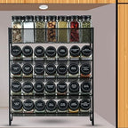 Skiileor Spice Rack Organizer with 28 Spice Jars, Black Lids, Spice Labels - Image 5