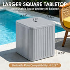 BoYata Outdoor Umbrella Side Table, 2-in-1 Patio Table with Umbrella Hole - Image 4