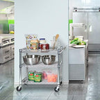 Seville Classics 3-Tier UltraDurable Commerical-Grade Heavy-Duty NSF-Certified Service Utility Storage Cart, 33.75" W, Chrome (1 Pallet of 35 Packs) - Image 3