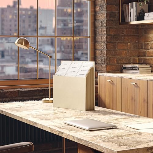 Smead Expanding 12-Pocket Stadium File, 12.75" x 13.75" x up to 11.75", Beige Natural Linen (70226) - Image 6