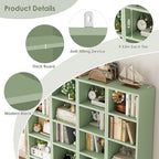 FOTOSOK Bookshelf Bookcase 8-Tier Narrow Bookshelf Tall CD Media Tower Rack - Image 6