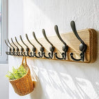 Dseap Coat Rack Wall - Heavy-Duty 38-1/4" Long, with Reinforced 10 Custom Tri-Hooks, Solid Wood Wall Hanger for Coats Hat Jackets - Rustic Farmhouse Entryway Storage,Weathered Brown & Black,Pack of 2 - Image 6