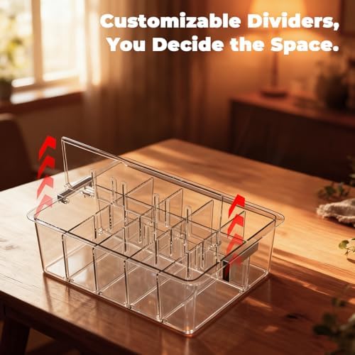 Socks Bra Underwear Drawer Organizer for Closet, 2 PCS Plastic Storage Box with 15 Removable Compartments and Lid, Clear Dresser Drawer Organizer Storage Container with Dividers for Sock Ties Belts - Image 3