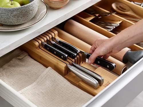 Joseph Joseph DrawerStore Compact Knife Organizer, holds up to 9 knives, Kitchen Organization & Drawer Storage, Bamboo - Image 5