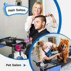 Rolling Salon Tray on Wheels with Storage Platform and Braiding Hair Rack - Image 7