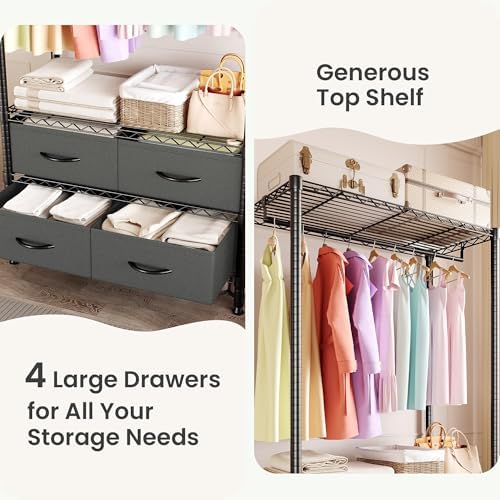 Garvee Freestanding Clothes Rack with Drawers and Adjustable Shelves - Image 5