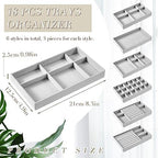 Junkin 18 Pcs Stackable Jewelry Drawer Organizer Inserts Gray - Image 2