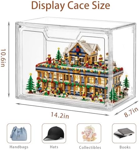 3 Pack Clear Storage Organizers with Lids, Storage Containers with Magnetic Door, Stackable Acrylic Display Case for Cosmetic, Multifunctional Storage Boxes for Dorm, Living Room, Bedroom Storage - Image 2