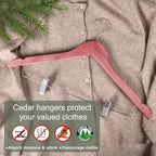 TOPIA HANGER American Red Cedar Wooden Hangers with Adjustable Metal Clips and 360° Swivel Hook, Premium Wood Clothes Hangers 10 Pack for Suit, Pant, Skirt, Jeans, Coat, Jacket-CT28C - Image 2